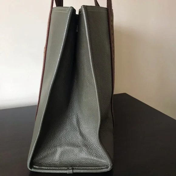 Coach Large Smith Leather Tote Purse in Olive Green, With Scarf - Picture 6 of 16